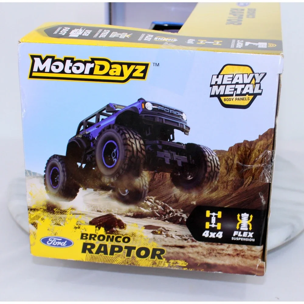 MotorDayz Ford Bronco Raptor RC Truck 1:18 Scale 4x4 Heavy Metal Purple